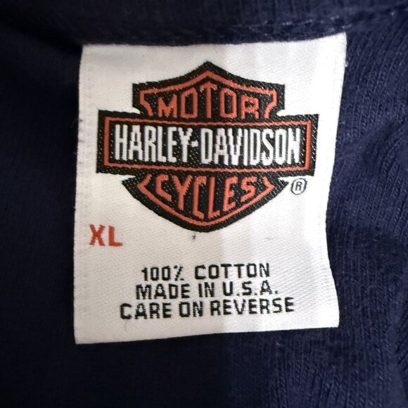 Harley Davidson Women's Size XL Navy Blue Racer Back Chicago Strappy Tank Top - Picture 4 of 4